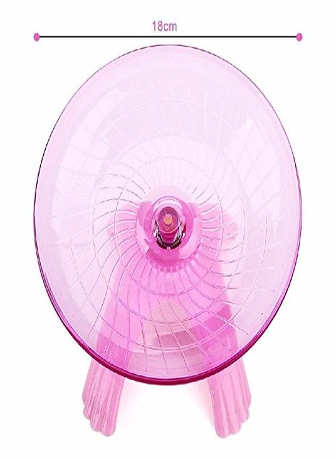 Sage Square 18cm Jumbo Silent Running Cum Jogging Cum Exercise Wheel for Hamster/Dwarf/Gerbil/Mice/Mouse (Pink) - Image 2